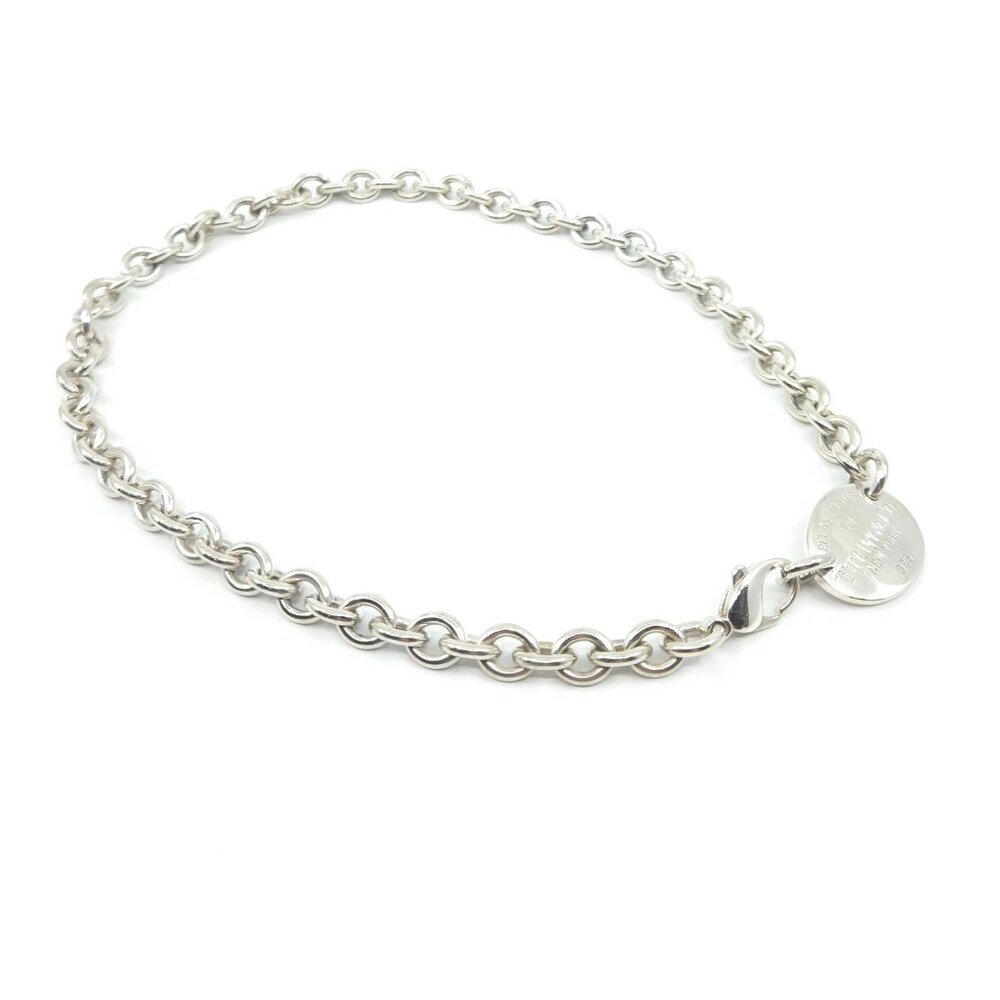 Tiffany & Co Sterling Silver Return to Tiffany Oval Tag Link Necklace 16" - Picture 11 of 12